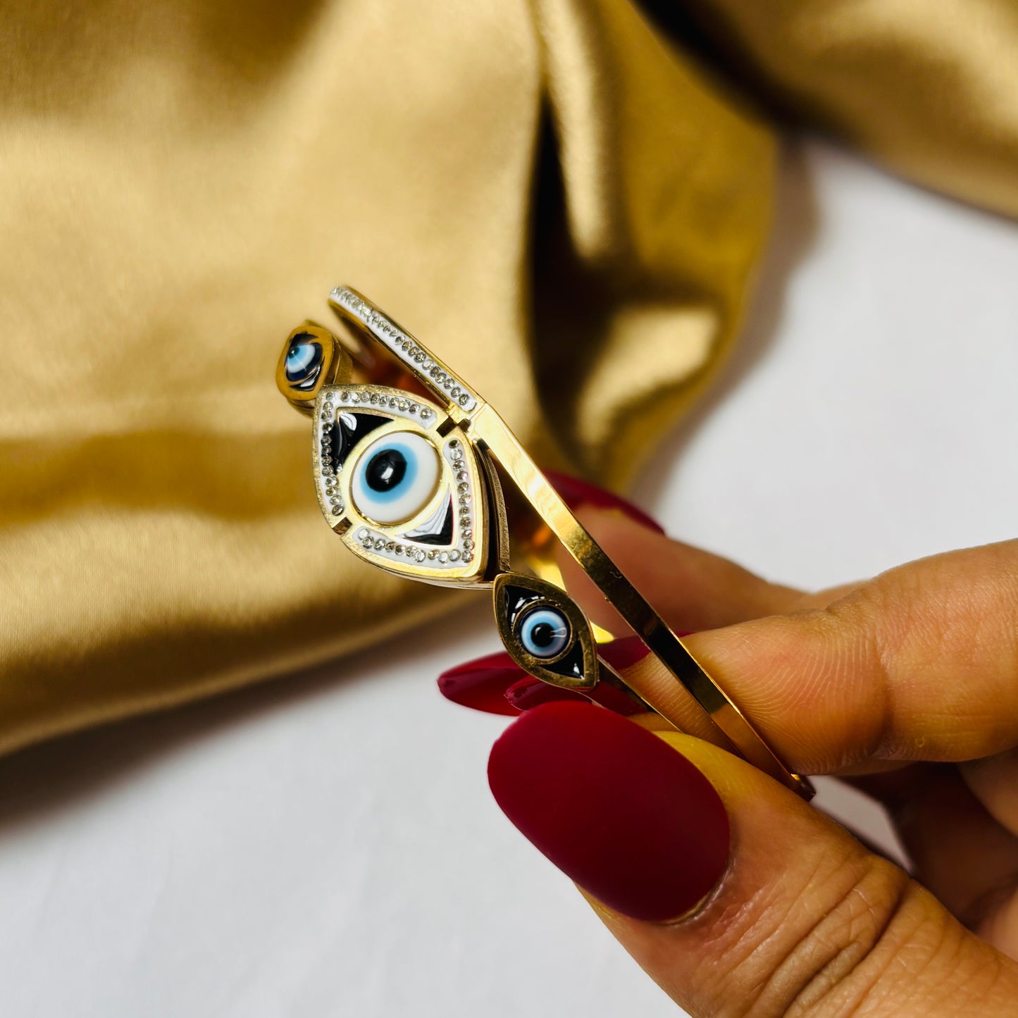 Hembu Jewelry Evil Eye Bracelet – Tarnish-Free Waterproof Stainless Steel, Hypoallergenic Jewelry