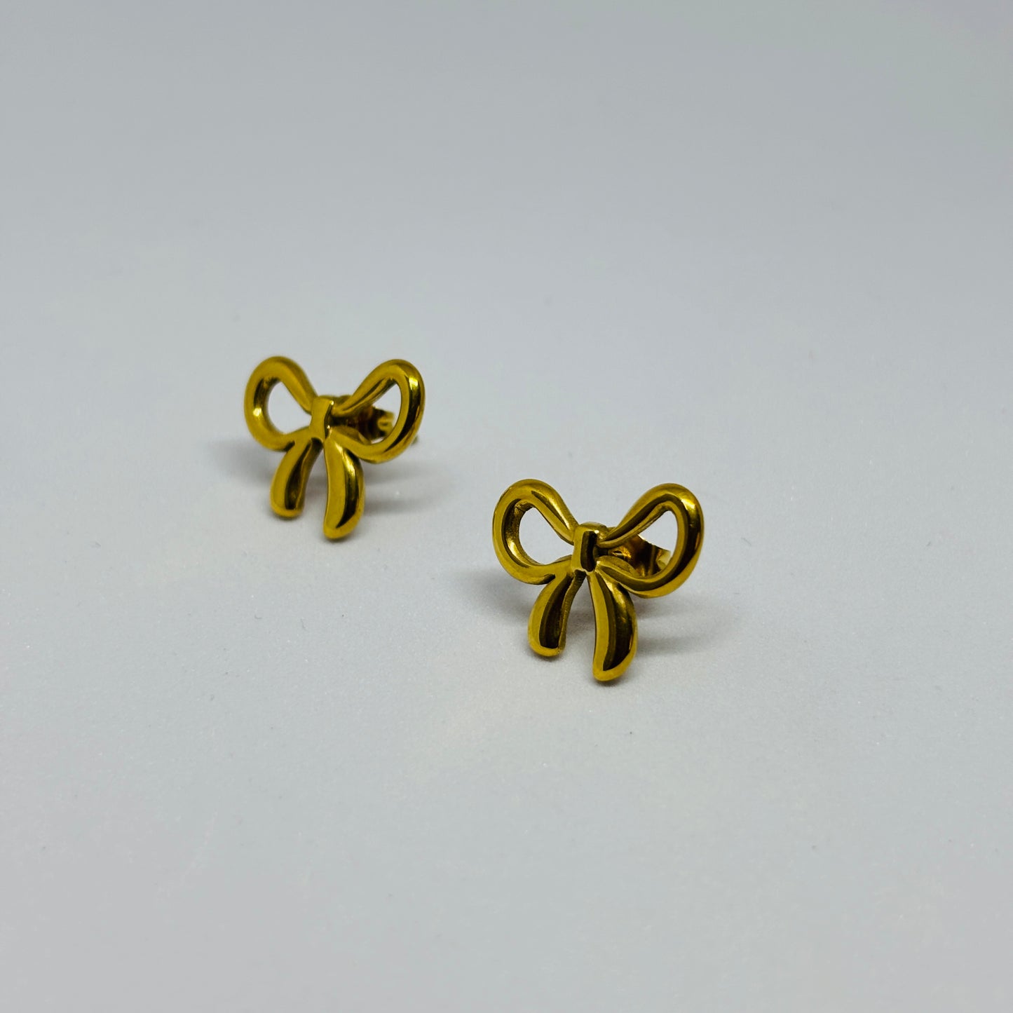 Cute Bow Earrings – Gold-Tone, Stainless Steel, Tarnish-Free, Waterproof, Hypoallergenic