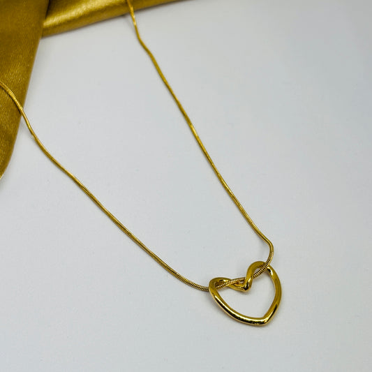 Heart Pendant Necklace – Gold-Tone, Stainless Steel, Tarnish-Free, Waterproof, Hypoallergenic
