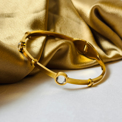 Hembu Jewelry Double Stone Bracelet – Tarnish-Free, Waterproof Stainless Steel, Hypoallergenic Jewelry