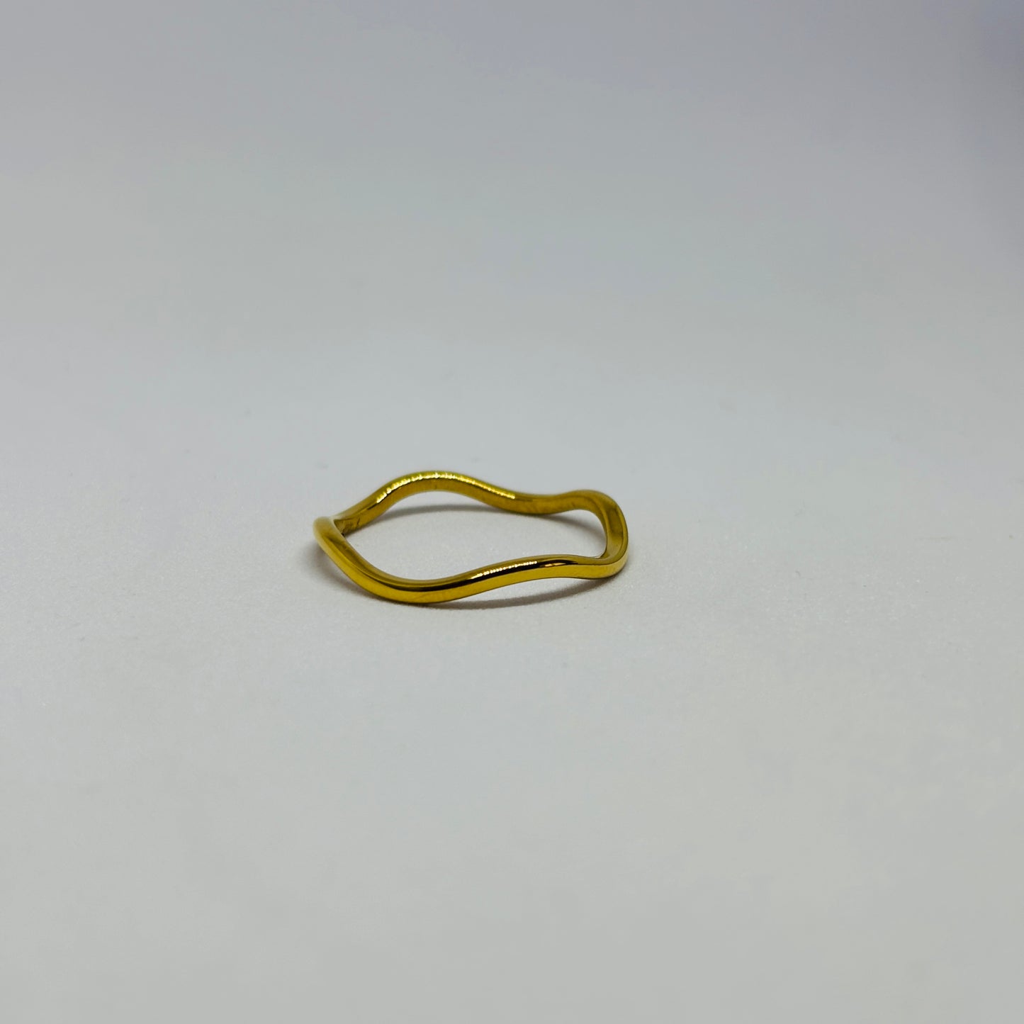 Flowy Minimal Plain Ring – Gold-Tone, Stainless Steel, Tarnish-Free, Waterproof, Hypoallergenic