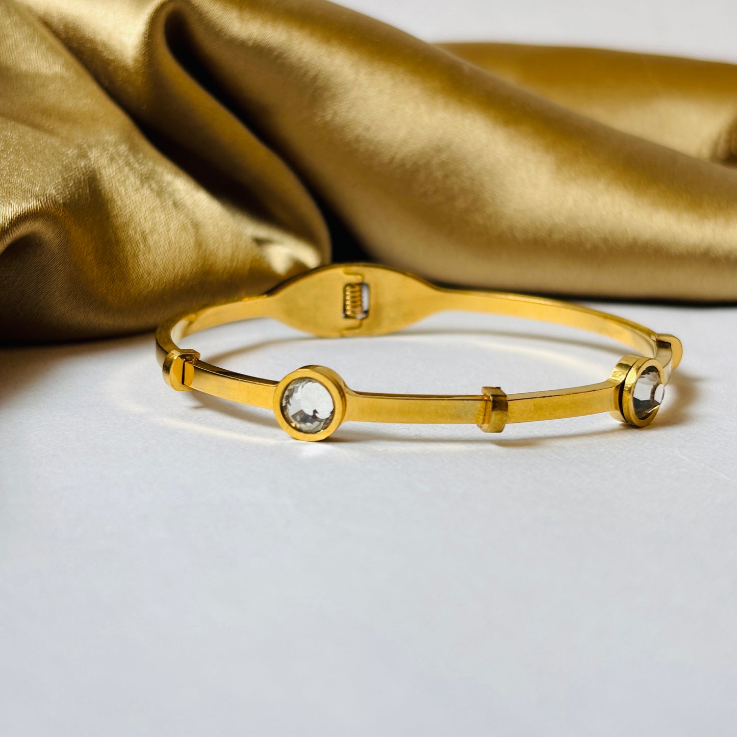 Hembu Jewelry Double Stone Bracelet – Tarnish-Free, Waterproof Stainless Steel, Hypoallergenic Jewelry