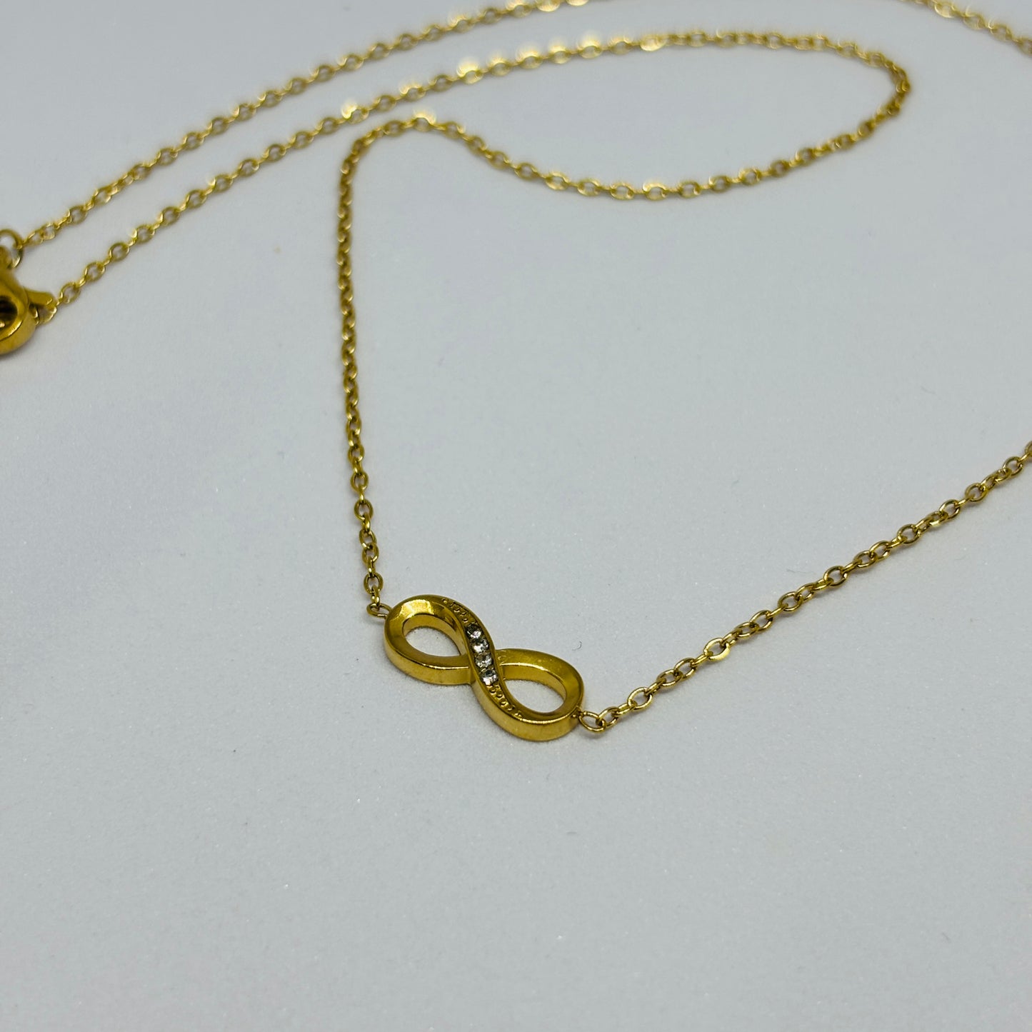 Infinity Pendant Necklace – Gold-Tone, Stainless Steel, Tarnish-Free, Waterproof, Hypoallergenic