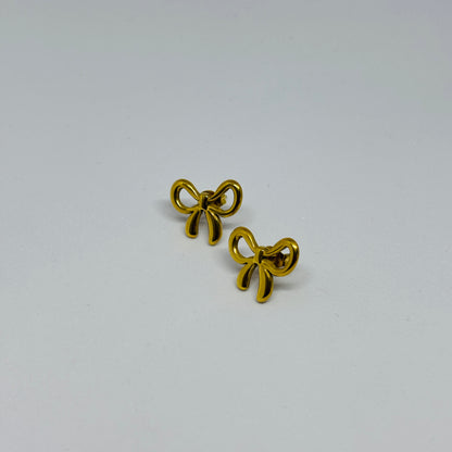 Cute Bow Earrings – Gold-Tone, Stainless Steel, Tarnish-Free, Waterproof, Hypoallergenic