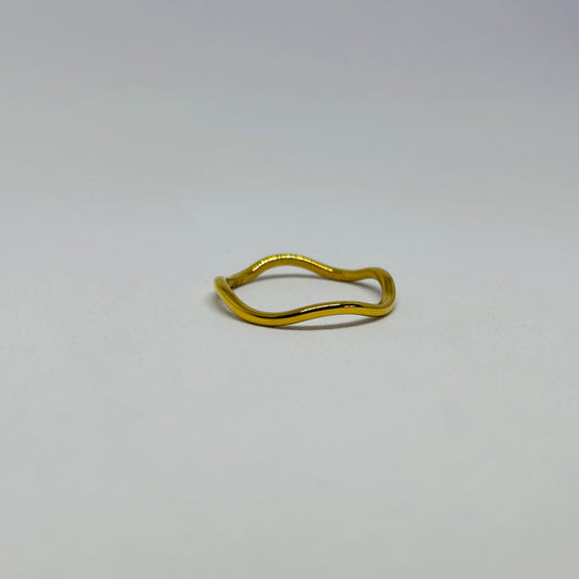 Flowy Minimal Plain Ring – Gold-Tone, Stainless Steel, Tarnish-Free, Waterproof, Hypoallergenic
