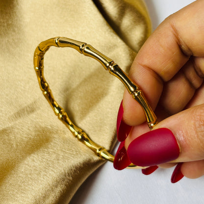 Hembu Jewelry Elegant Gold-Plated Tarnish-Free Waterproof Stainless Steel Bangle Bracelet – Hypoallergenic Jewelry