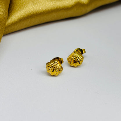 Mini Shell Earrings – Gold-Tone, Stainless Steel, Tarnish-Free, Waterproof, Hypoallergenic