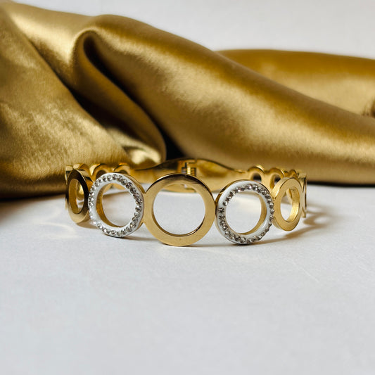 Hembu Jewelry Circle Design Bracelet – Tarnish-Free Waterproof Stainless Steel, Hypoallergenic Jewelry