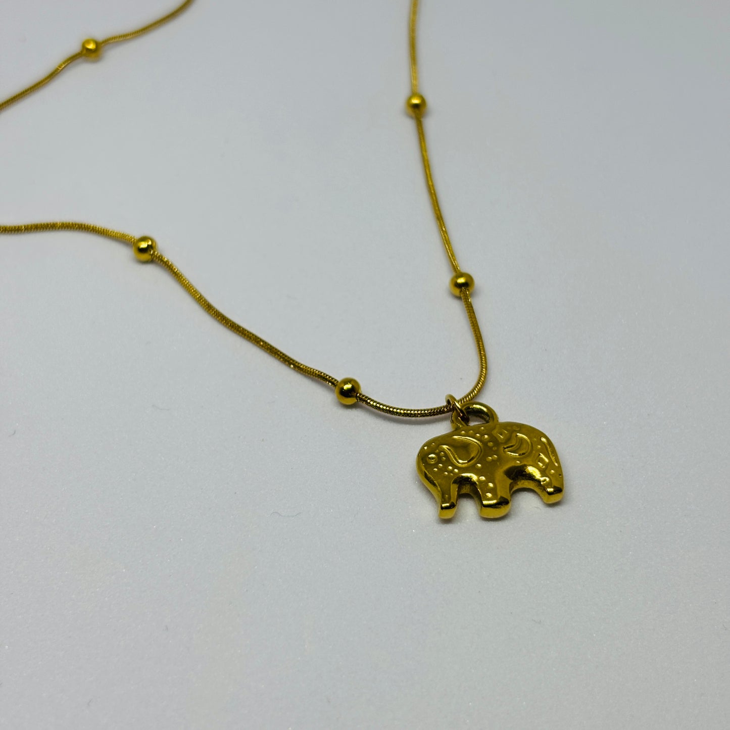 Cute Elephant Pendant Necklace – Gold-Tone, Stainless Steel, Tarnish-Free, Waterproof, Hypoallergenic