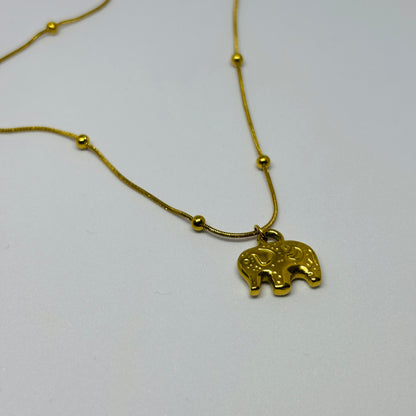 Cute Elephant Pendant Necklace – Gold-Tone, Stainless Steel, Tarnish-Free, Waterproof, Hypoallergenic