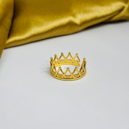 Crown Ring – Gold-Tone, Stainless Steel, Tarnish-Free, Waterproof, Hypoallergenic