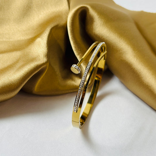 Hembu Jewelry Nail Design Bracelet – Tarnish-Free Waterproof Stainless Steel, Hypoallergenic Jewelry